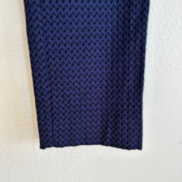 Margaret M Pants Blue Black Chevron Mid Rise Slimming Ankle Stretch - Picture 4 of 9